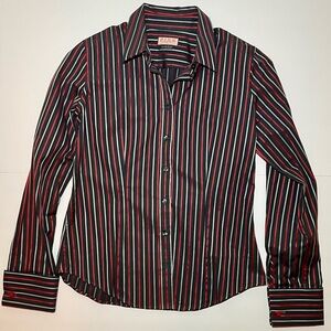 Pink Thomas Pink Jermyn Street London Womens Striped Button Up Dress Shirt Sz 10